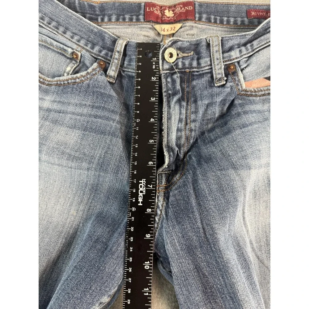 Lucky Brand 361 Vintage Straight Jeans Mens 34x30 Medium Wash Blue Denim Casual